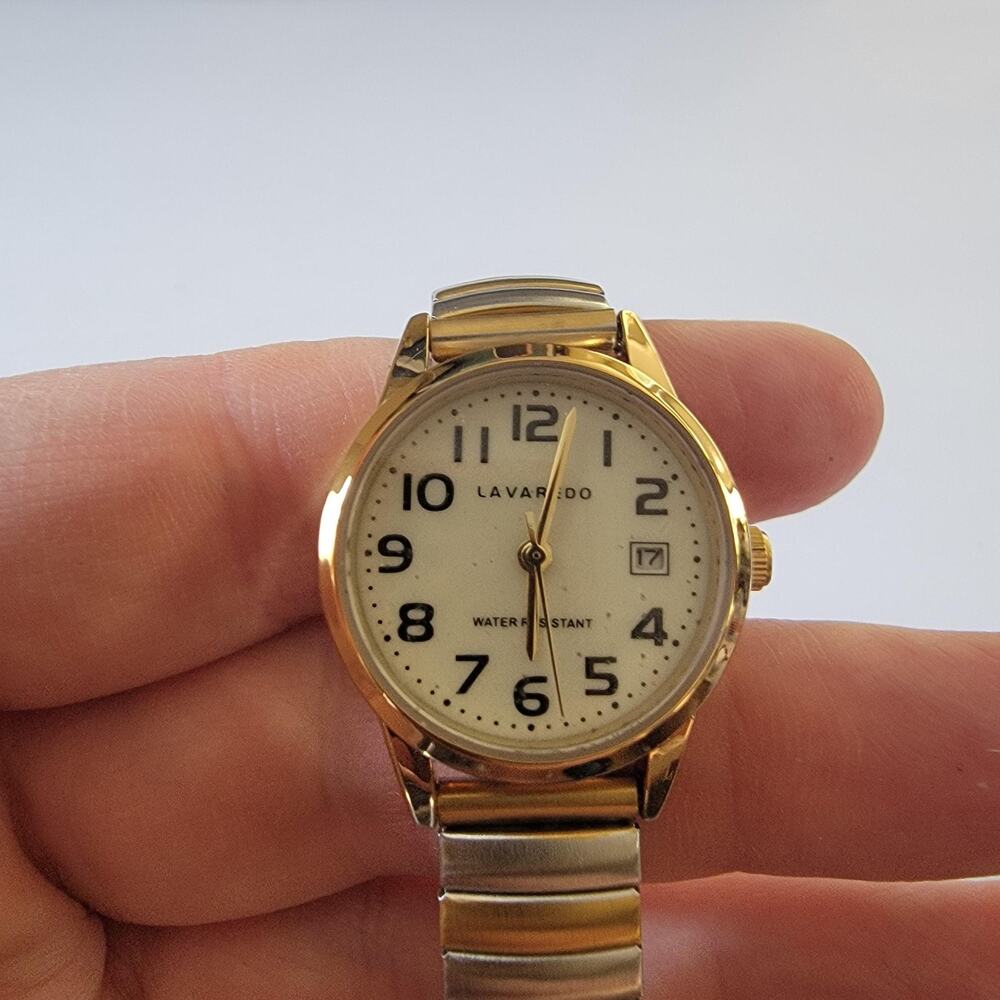Lavaredo Womens Watch Gold Tone Date Two Tone Expansion Band Quartz